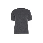Max Mara Just Wool and Cashmere Short-Sleeve Sweater in Medium Grey | Sweaters | Luxury Shoes 