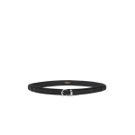 Max Mara Kaki Leather Belt with Rectangular Rings in Black | Belts | Luxury Shoes 