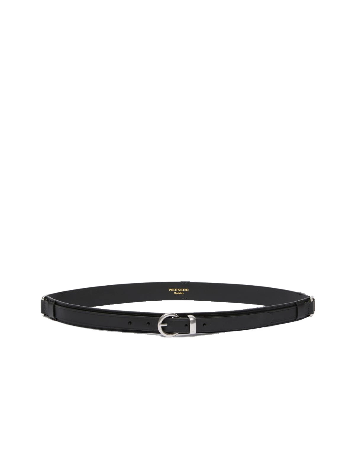 Max Mara Kaki Leather Belt with Rectangular Rings in Black Max Mara Kaki Leather Belt with Rectangular Rings in Black | Belts | Luxury Shoes