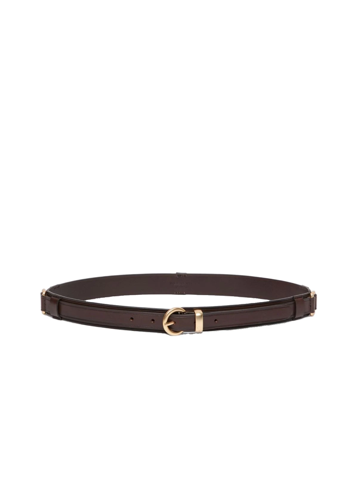 Max Mara Kaki Leather Belt with Rectangular Rings in Dark Brown Max Mara Kaki Leather Belt with Rectangular Rings in Dark Brown | Women | Luxury Shoes