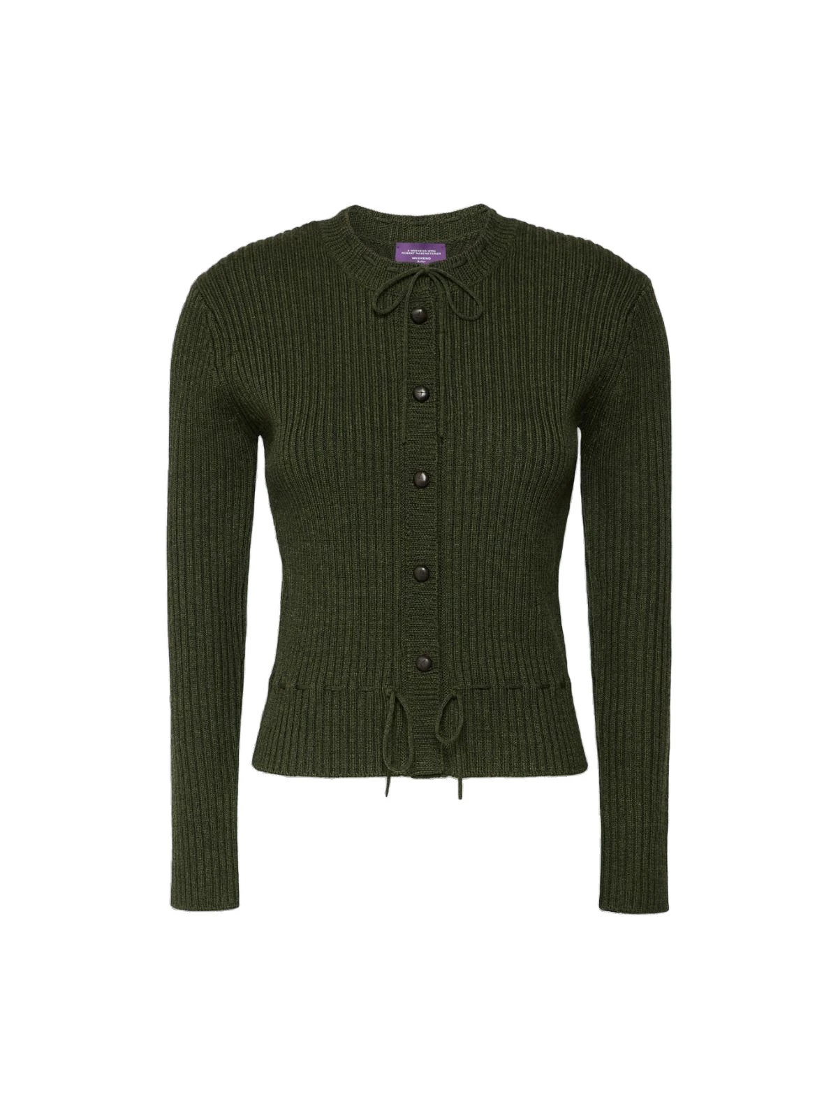 Max Mara Kaki Ribbed Wool Cardigan in Moss Green Max Mara Kaki Ribbed Wool Cardigan in Moss Green | Cardigan | Luxury Shoes