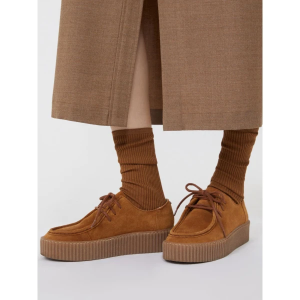 Max Mara Kapok Low Suede Ankle Boots in Tobacco | Boots | Luxury Shoes 