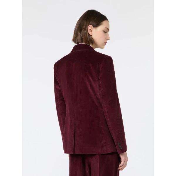 Max Mara Katanga Cotton Corduroy Double-Breasted Blazer in Bordeaux | Blazers | Luxury Shoes 