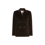 Max Mara Katanga Cotton Corduroy Double-Breasted Blazer in Dark Brown | Blazers | Luxury Shoes 