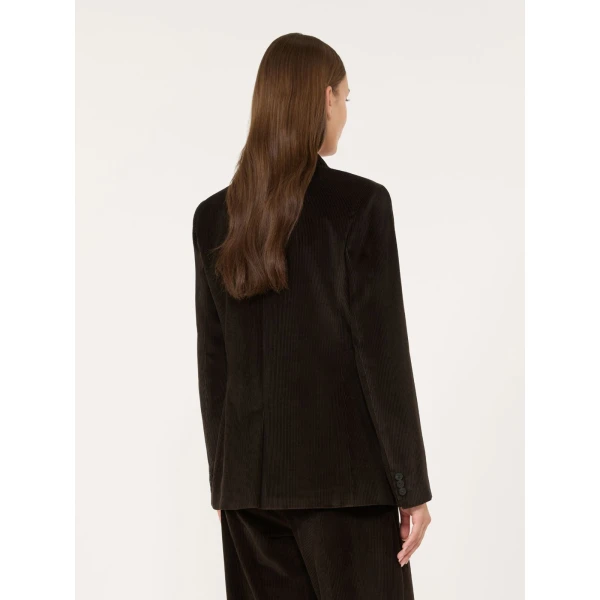 Max Mara Katanga Cotton Corduroy Double-Breasted Blazer in Dark Brown | Blazers | Luxury Shoes 