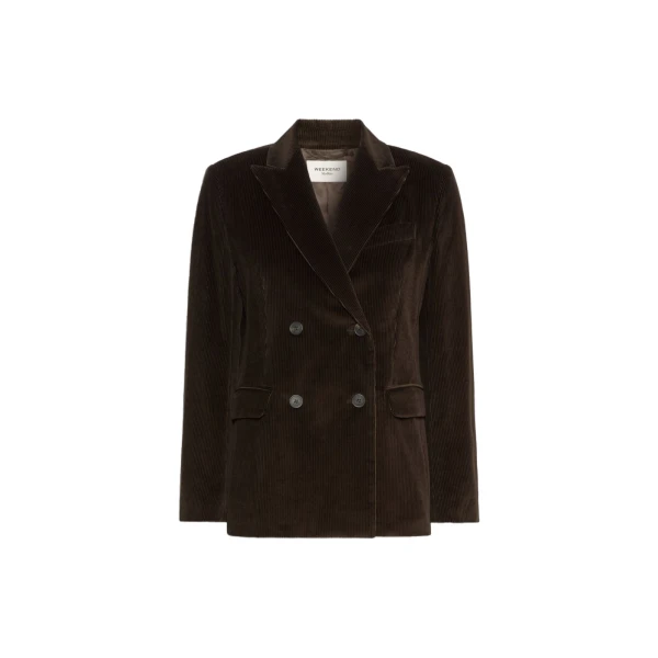 Max Mara Katanga Cotton Corduroy Double-Breasted Blazer in Dark Brown | Blazers | Luxury Shoes 