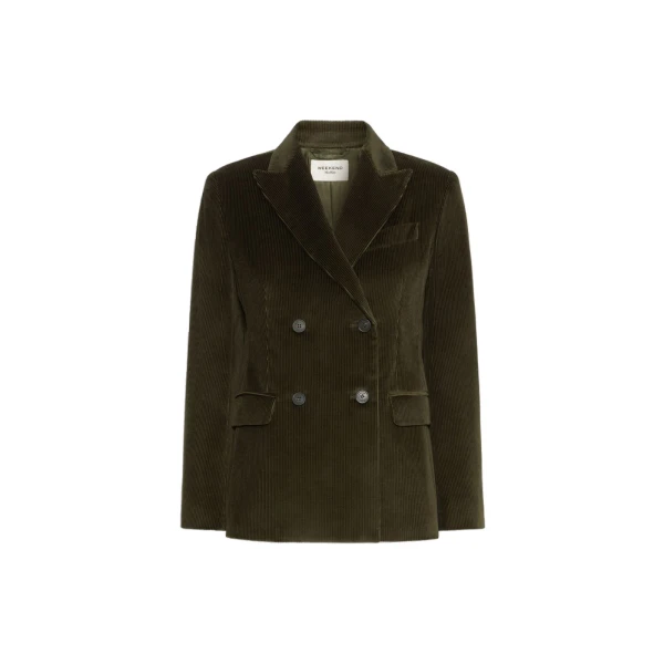 Katanga Cotton Corduroy Double-Breasted Blazer in Khaki
