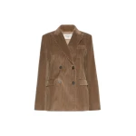Max Mara Katanga Cotton Corduroy Double-Breasted Blazer in Light Brown | Blazers | Luxury Shoes 
