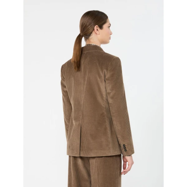 Max Mara Katanga Cotton Corduroy Double-Breasted Blazer in Light Brown | Blazers | Luxury Shoes 