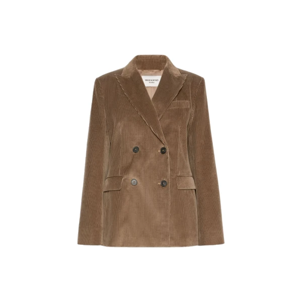 Max Mara Katanga Cotton Corduroy Double-Breasted Blazer in Light Brown | Blazers | Luxury Shoes 