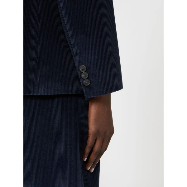 Max Mara Katanga Cotton Corduroy Double-Breasted Blazer in Navy | Blazers | Luxury Shoes 