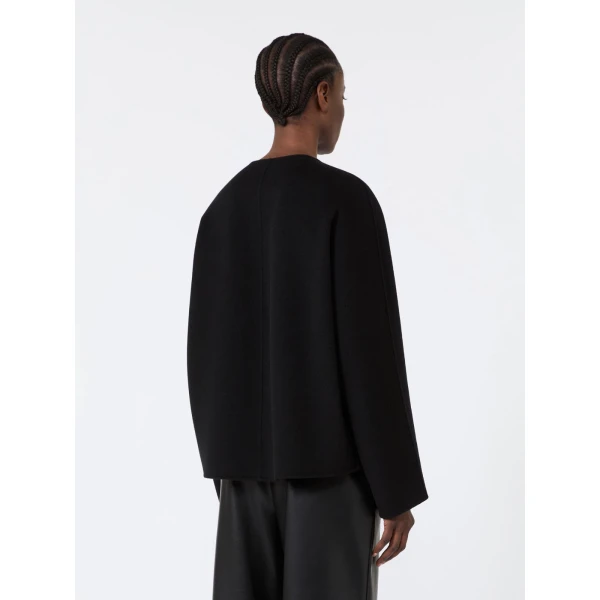 Max Mara Kate Cropped Wool Broadcloth Jacket in Black | Blazers | Luxury Shoes 