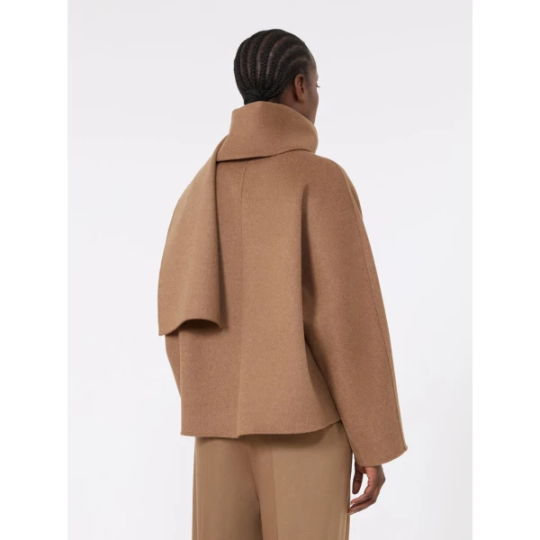 Max Mara Kate Cropped Wool Broadcloth Jacket in Camel | Blazers | Luxury Shoes 