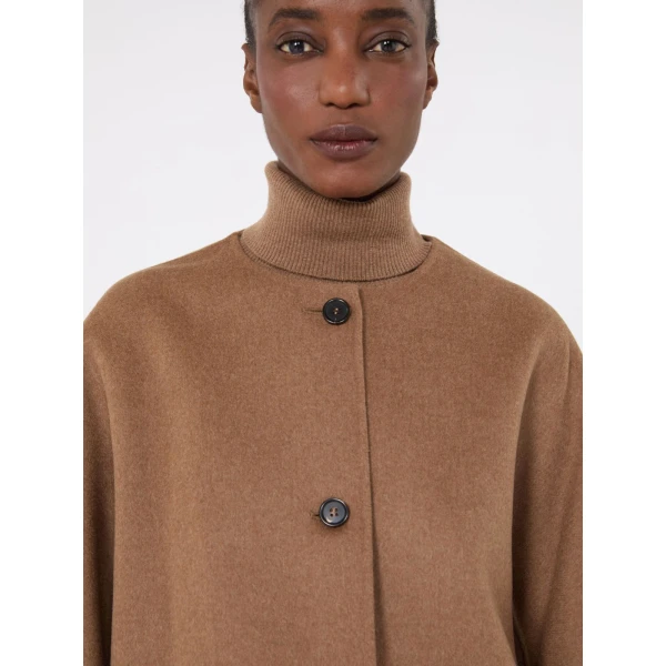 Max Mara Kate Cropped Wool Broadcloth Jacket in Camel | Blazers | Luxury Shoes 