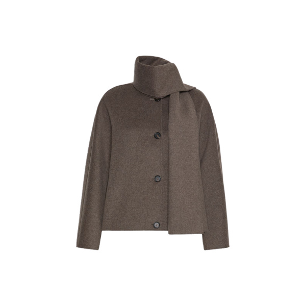 Max Mara Kate Cropped Wool Broadcloth Jacket in Medium Grey | Blazers | Luxury Shoes 