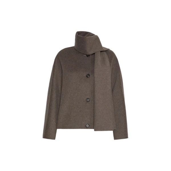Max Mara Kate Cropped Wool Broadcloth Jacket in Medium Grey | Blazers | Luxury Shoes 