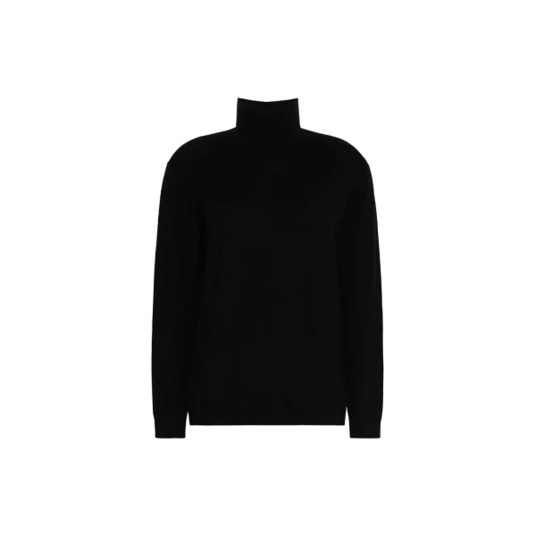 Kiku Wool and Silk Turtleneck in Black