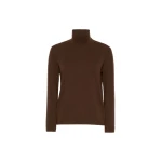 Max Mara Kiku Wool and Silk Turtleneck in Brown | Turtlenecks | Luxury Shoes 