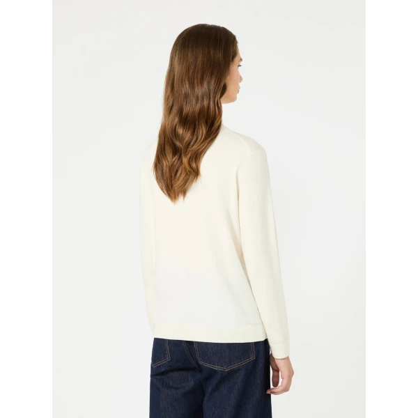 Max Mara Kiku Wool and Silk Turtleneck in Ivory | Turtlenecks | Luxury Shoes 