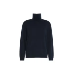 Max Mara Kiku Wool and Silk Turtleneck in Navy | Turtlenecks | Luxury Shoes 