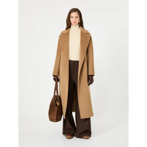 Max Mara Kiku Wool and Silk Turtleneck in Sand | Turtlenecks | Luxury Shoes 