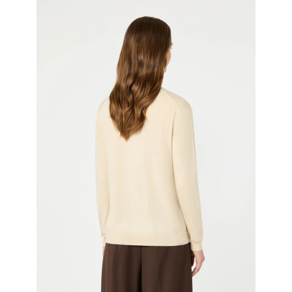 Max Mara Kiku Wool and Silk Turtleneck in Sand | Turtlenecks | Luxury Shoes 