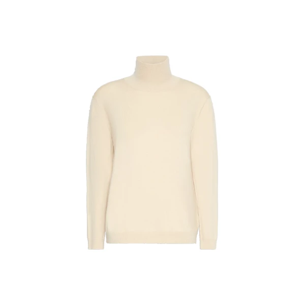 Max Mara Kiku Wool and Silk Turtleneck in Sand | Turtlenecks | Luxury Shoes 