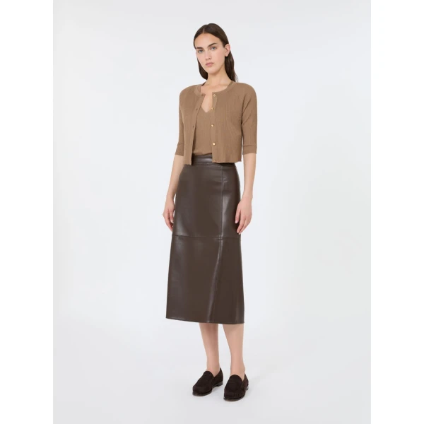 Max Mara Kiwi Cropped Wool Cardigan in Camel | Cardigan | Luxury Shoes 