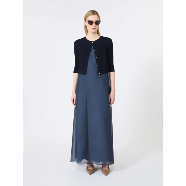 Max Mara Kiwi Cropped Wool Cardigan in Ultramarine | Cardigan | Luxury Shoes 