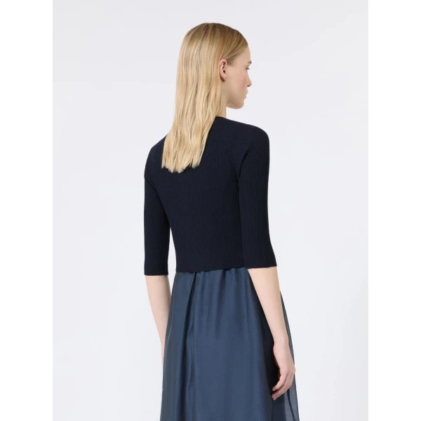 Max Mara Kiwi Cropped Wool Cardigan in Ultramarine | Cardigan | Luxury Shoes 