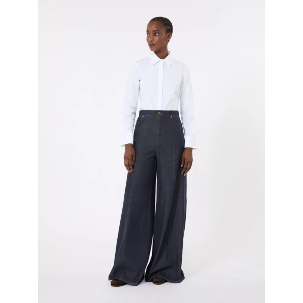 Max Mara Knut Cotton Logo Shirt in Optical White | Shirts | Luxury Shoes 