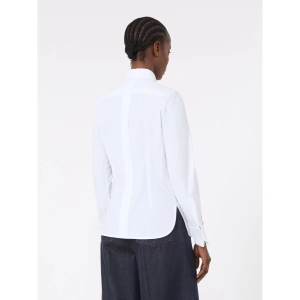 Max Mara Knut Cotton Logo Shirt in Optical White | Shirts | Luxury Shoes 