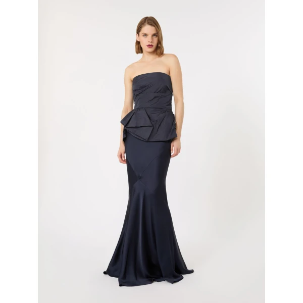 Max Mara Laccio Taffeta Corset Top in Ultramarine | Blouse | Luxury Shoes 