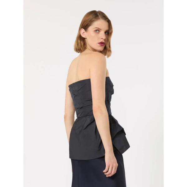 Max Mara Laccio Taffeta Corset Top in Ultramarine | Blouse | Luxury Shoes 