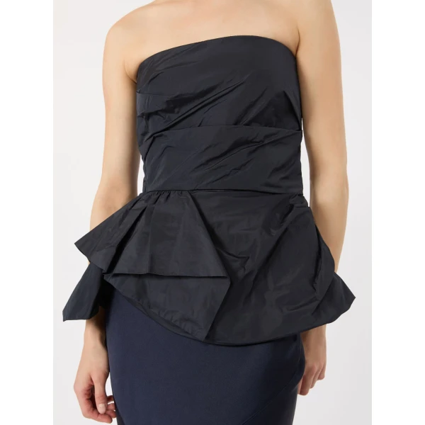 Max Mara Laccio Taffeta Corset Top in Ultramarine | Blouse | Luxury Shoes 