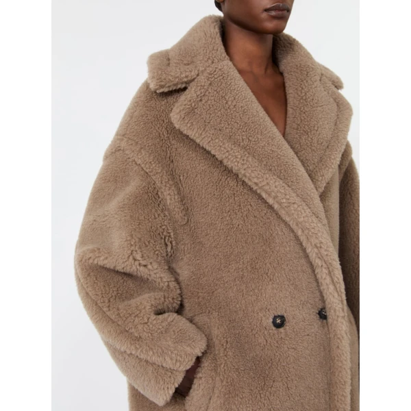 Max Mara Ladyted Cashmere Teddy Bear Icon Coat in Sand | Wool Coat | Luxury Shoes 