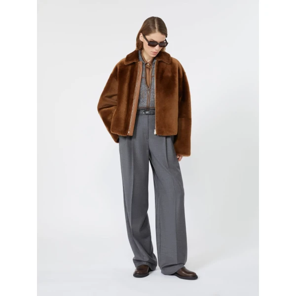Max Mara Lago Wool Flannel Trousers in Dark Grey | Tailored pants | Luxury Shoes 