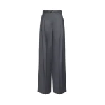 Max Mara Lago Wool Flannel Trousers in Dark Grey | Tailored pants | Luxury Shoes 