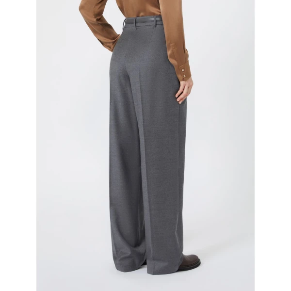 Max Mara Lago Wool Flannel Trousers in Dark Grey | Tailored pants | Luxury Shoes 