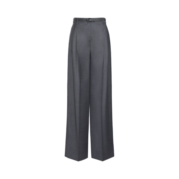 Max Mara Lago Wool Flannel Trousers in Dark Grey | Tailored pants | Luxury Shoes 
