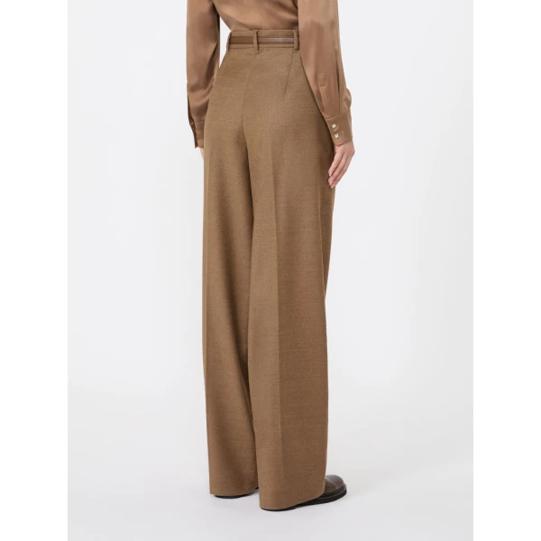Max Mara Lago Wool Flannel Trousers in Tobacco | Tailored pants | Luxury Shoes 