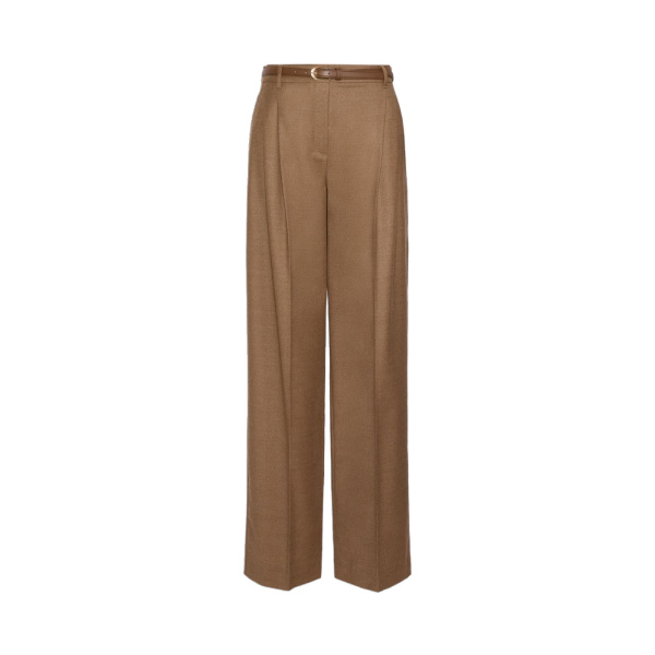 Max Mara Lago Wool Flannel Trousers in Tobacco | Tailored pants | Luxury Shoes 