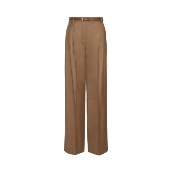 Lago Wool Flannel Trousers in Tobacco