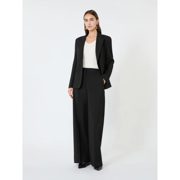 Max Mara Lamine Single-Breasted Stretch Wool Blazer in Black | Blazers | Luxury Shoes 