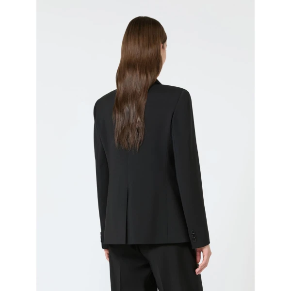 Max Mara Lamine Single-Breasted Stretch Wool Blazer in Black | Blazers | Luxury Shoes 