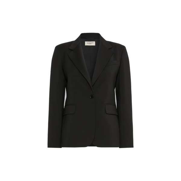 Max Mara Lamine Single-Breasted Stretch Wool Blazer in Black | Blazers | Luxury Shoes 