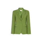 Max Mara Lamine Single-Breasted Stretch Wool Blazer in Green | Blazers | Luxury Shoes 