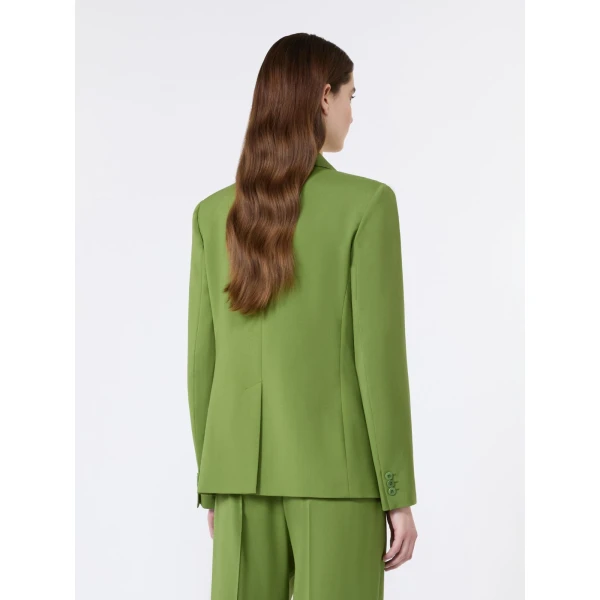 Max Mara Lamine Single-Breasted Stretch Wool Blazer in Green | Blazers | Luxury Shoes 