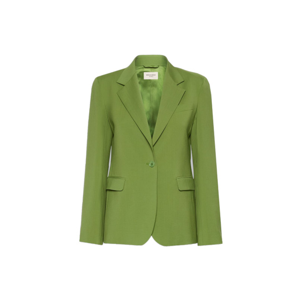 Max Mara Lamine Single-Breasted Stretch Wool Blazer in Green | Blazers | Luxury Shoes 