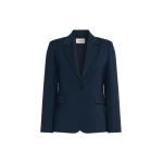 Max Mara Lamine Single-Breasted Stretch Wool Blazer in Navy | Women | Luxury Shoes 